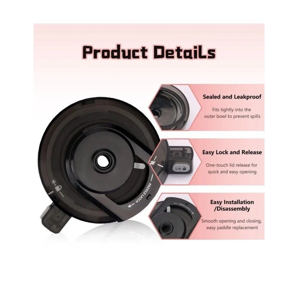 Outer Bowl Lid Suitable for NC500 Ice Cream Maker, Reusable Creami Deluxe Lid...